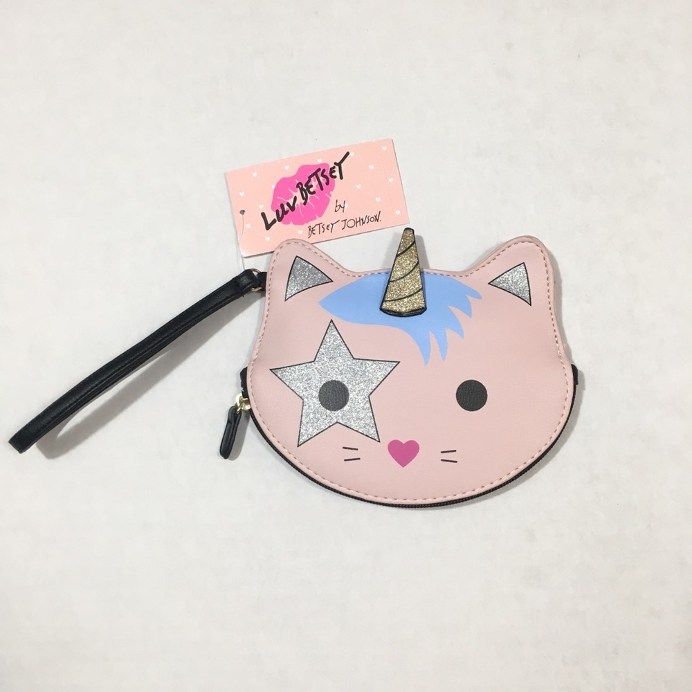Betsey Johnson Unicorn Cat Wristlet Coin purse